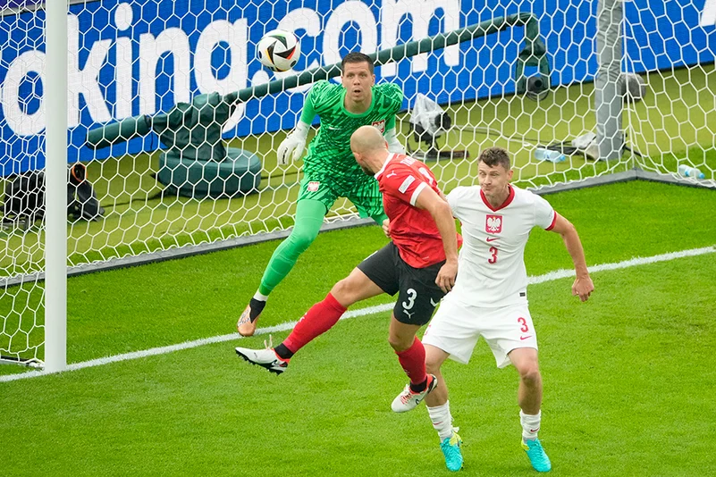 Gernot Trauner scores a goal against Poland
